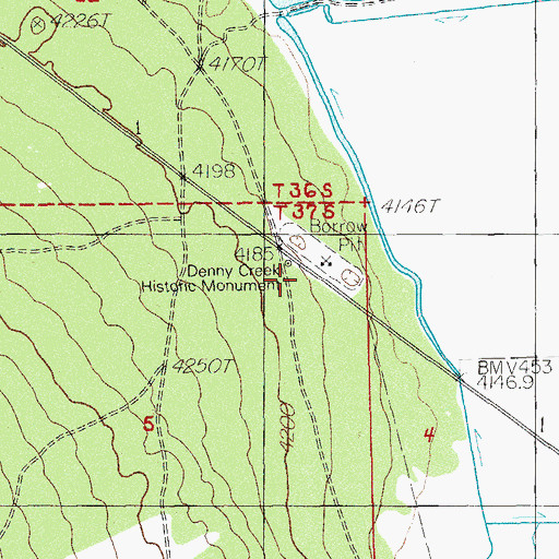 Topographic Map of Denny Creek Historic Monument, OR