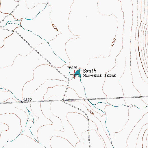 Topographic Map of South Summit Tank, AZ