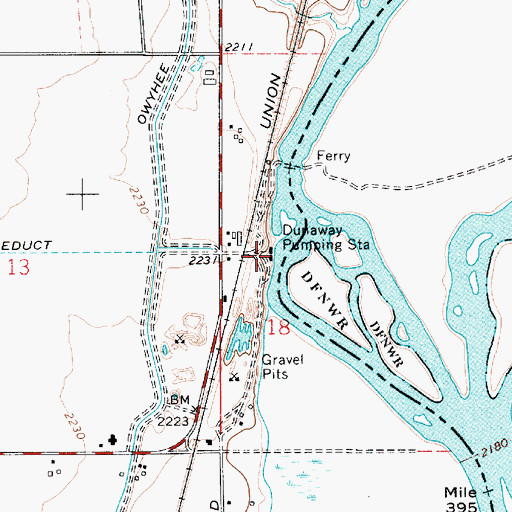 Topographic Map of Dunaway Pumping Station, OR