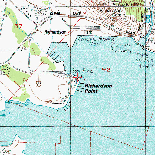 Topographic Map of Eugene Yacht Club, OR
