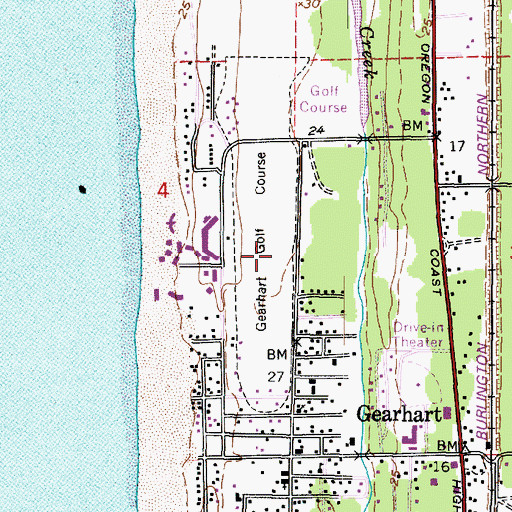 Topographic Map of Gearhart Golf Course, OR
