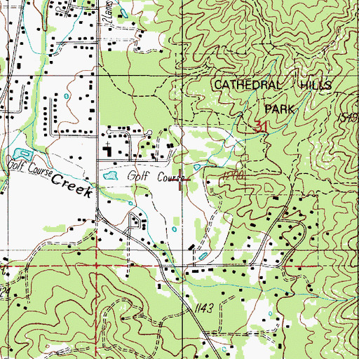 Topographic Map of Grants Pass Country Club, OR