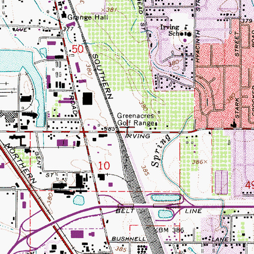 Topographic Map of Greenacres Golf Range, OR