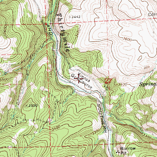 Topographic Map of Kinzua Golf Course (historical), OR