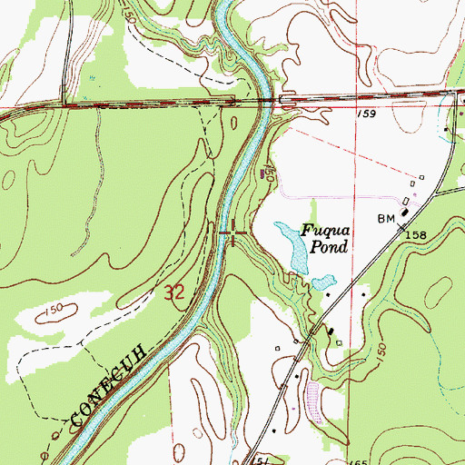 Topographic Map of Coker Mill Creek, AL