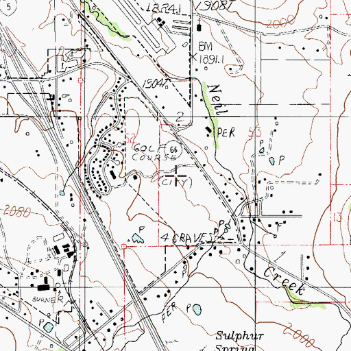 Topographic Map of Oak Knoll Golf Course, OR