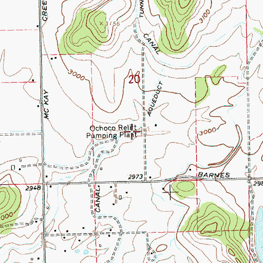 Topographic Map of Ochoco Relift Pumping Plant, OR