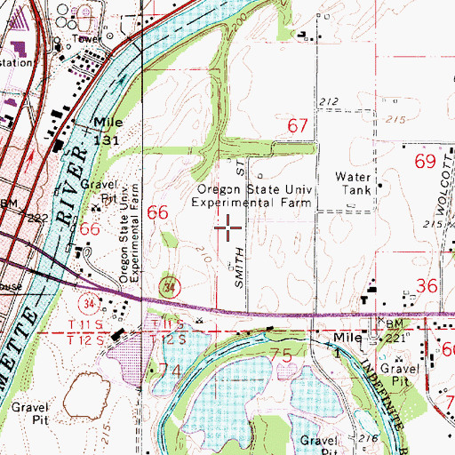 Topographic Map of Oregon State University Experimental Farm, OR