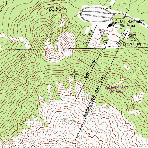 Topographic Map of Poma Ski Tow (historical), OR