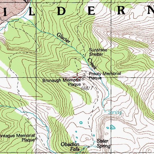 Topographic Map of Prouty Memorial Plaque, OR