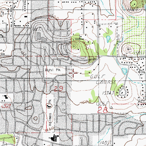 Topographic Map of Rogue Valley Country Club, OR