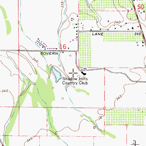 Topographic Map of Shadow Hills Country Club, OR