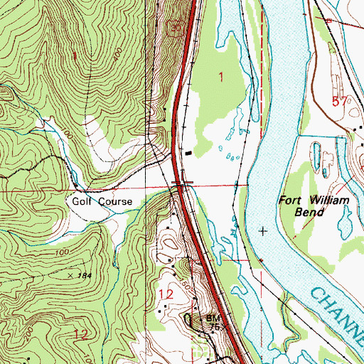 Topographic Map of Wildwood Golf Course, OR