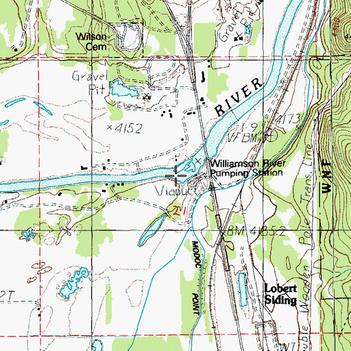 Topographic Map of Williamson River Pumping Plant, OR