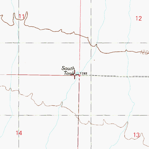 Topographic Map of South Tank, AZ