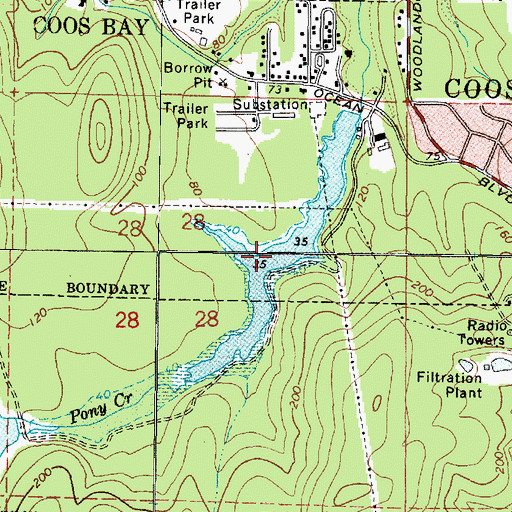 Topographic Map of Lake Merritt, OR