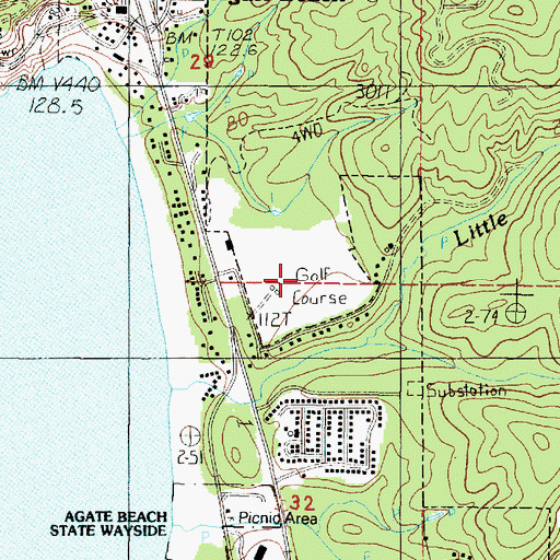 Topographic Map of Agate Beach Golf Course, OR