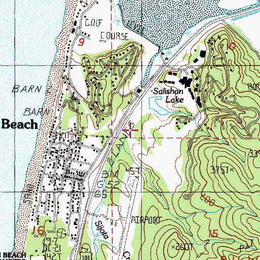 Topographic Map of Salishan Golf Course, OR
