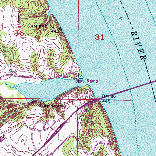Topographic Map of Colbert Creek, AL
