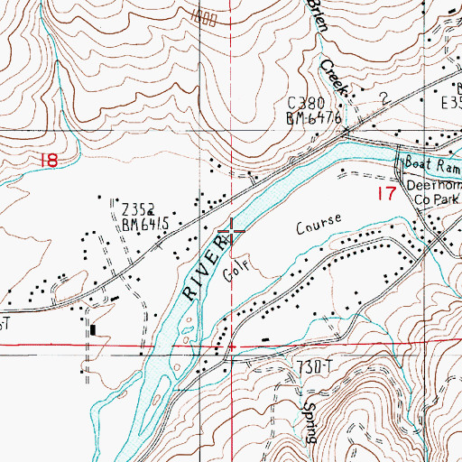 Topographic Map of McKenzie River Golf Course, OR