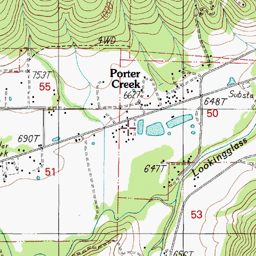 Topographic Map of Cleveland Log Ponds, OR