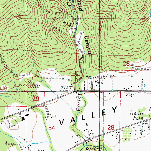 Topographic Map of Sibold Canyon, OR