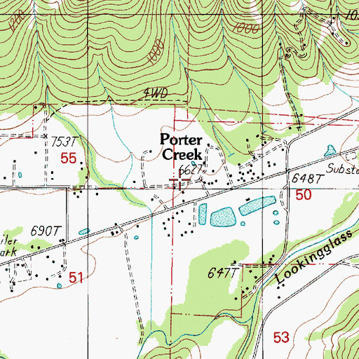Topographic Map of Porter Creek, OR