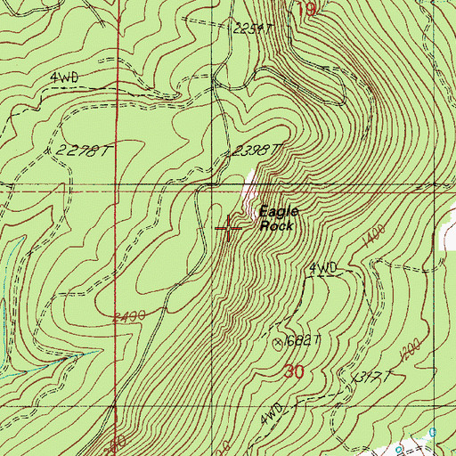 Topographic Map of Reston Ridge, OR