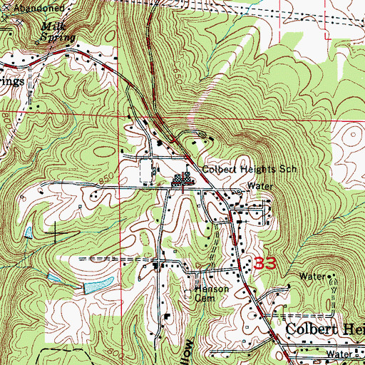 Topographic Map of Colbert Heights School, AL