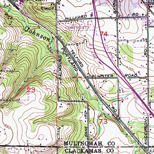 Topographic Map of Kunitake (historical), OR