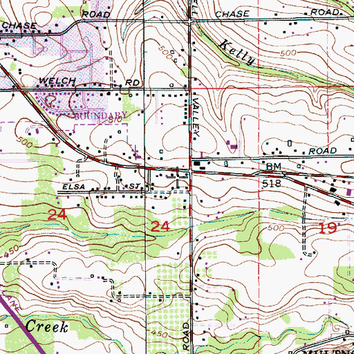 Topographic Map of Gillis (historical), OR