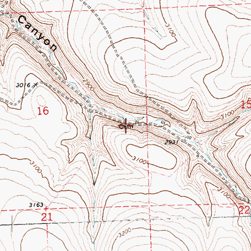 Topographic Map of Papersack Cemetery, OR