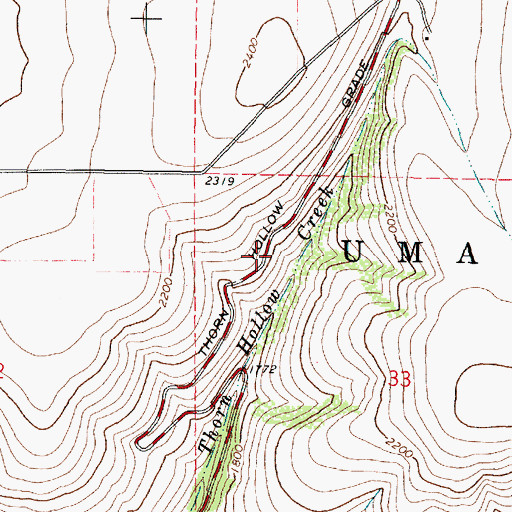 Topographic Map of Thorn Hollow Grade, OR