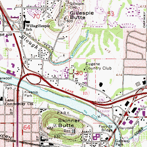 Topographic Map of Merriams Slough (historical), OR
