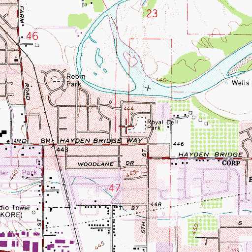 Topographic Map of Royal Delle Park, OR