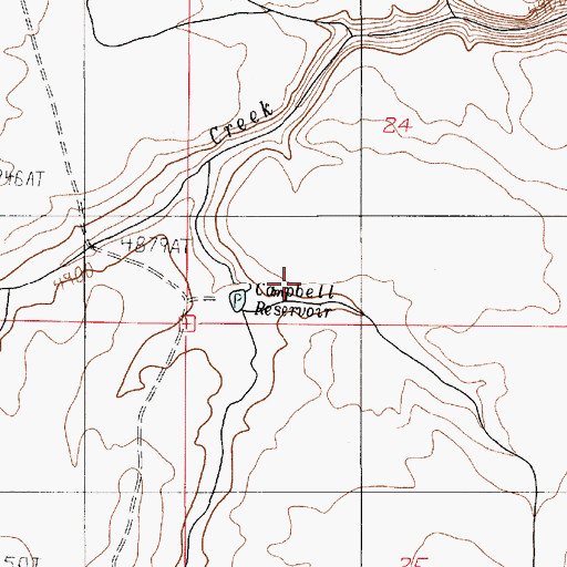 Topographic Map of Campbell Reservoir, OR
