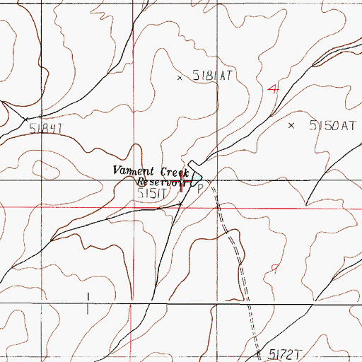 Topographic Map of Varment Creek Reservoir, OR