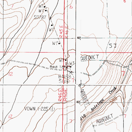 Topographic Map of Red Tank, OR