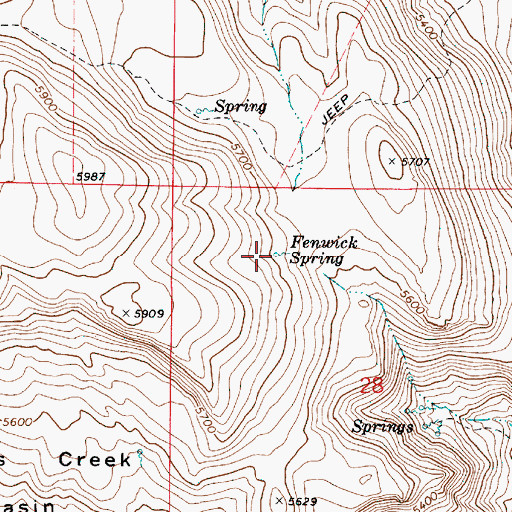 Topographic Map of Fenwick Spring, OR