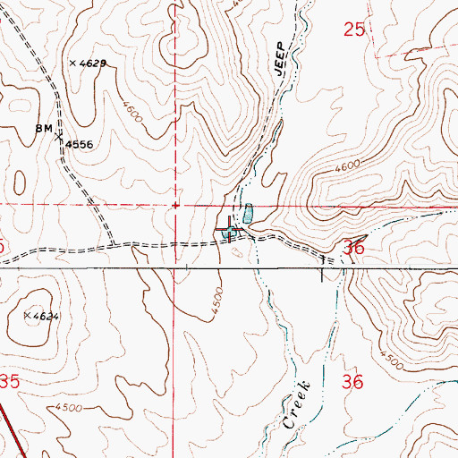 Topographic Map of Baxter Spring, OR