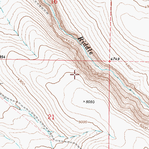 Topographic Map of Riddle Rim, OR