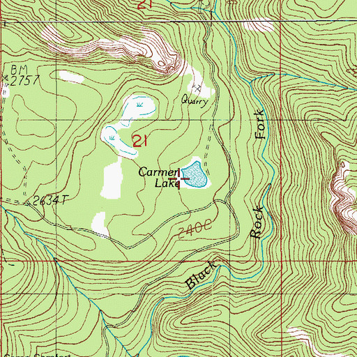 Topographic Map of Carmen Lake, OR