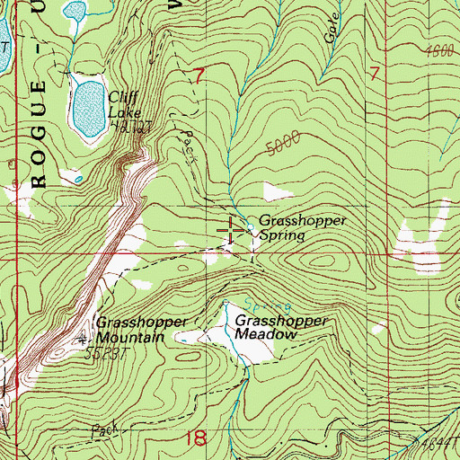 Topographic Map of Grasshopper Spring, OR