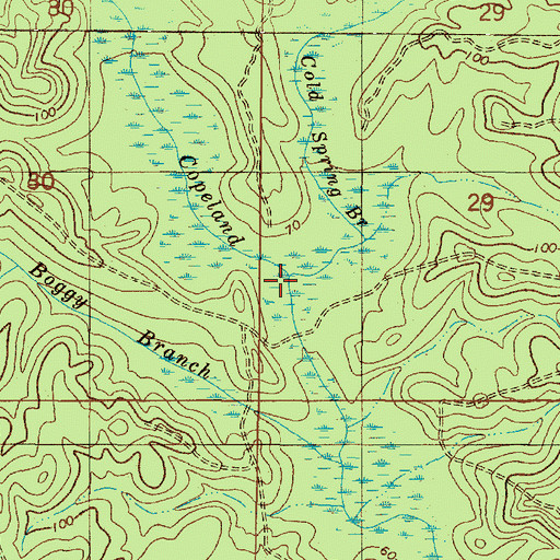 Topographic Map of Cold Spring Branch, AL