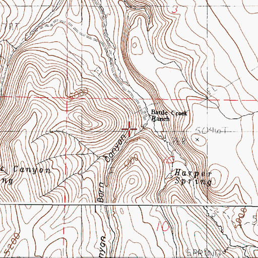 Topographic Map of Barn Canyon, OR