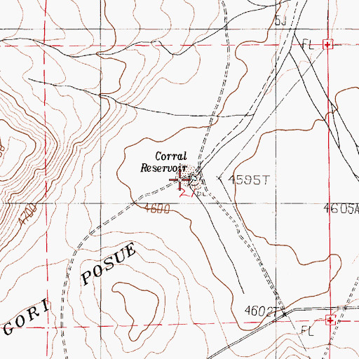 Topographic Map of Corral Reservoir, OR