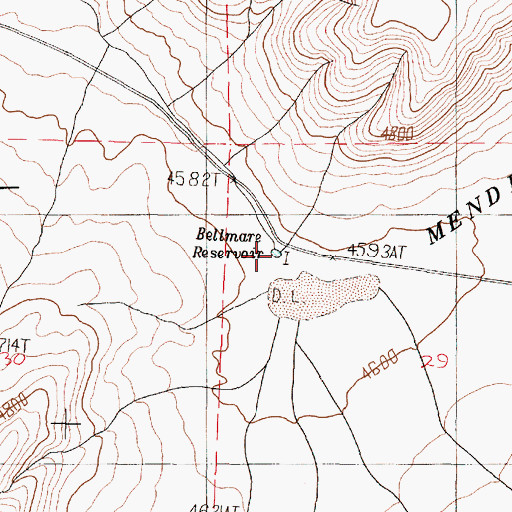 Topographic Map of Bellmare Reservoir, OR