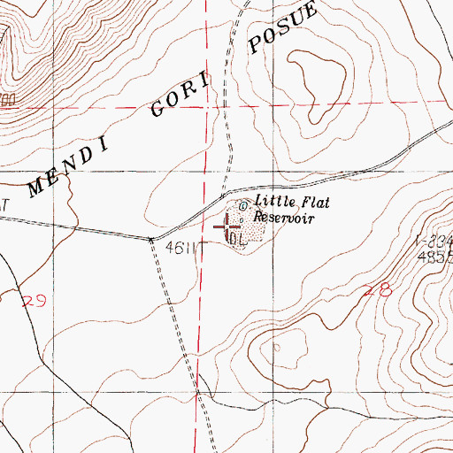 Topographic Map of Little Flat Reservoir, OR