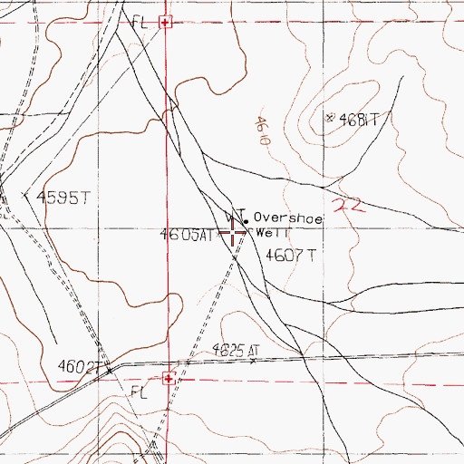 Topographic Map of Overshoe Well, OR