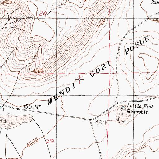 Topographic Map of Mendi Gori Posue, OR